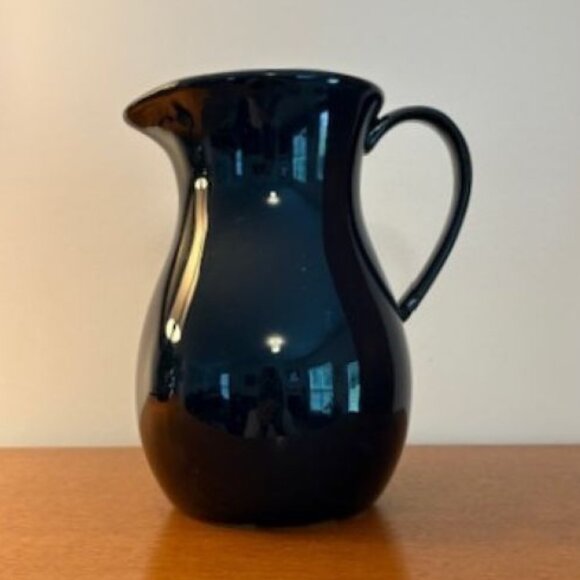 Navy Blue Ceramic Pitcher (7 Inches Tall) - Perfect Condition - Picture 2 of 6